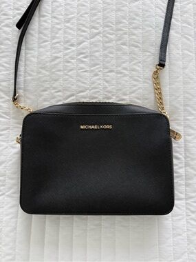 Michael Kors Black Crossbody with Gold Hardware